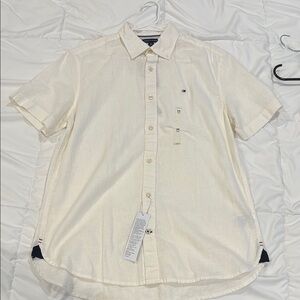 Tommy Hilfiger Cream Casual Button Down Shirt